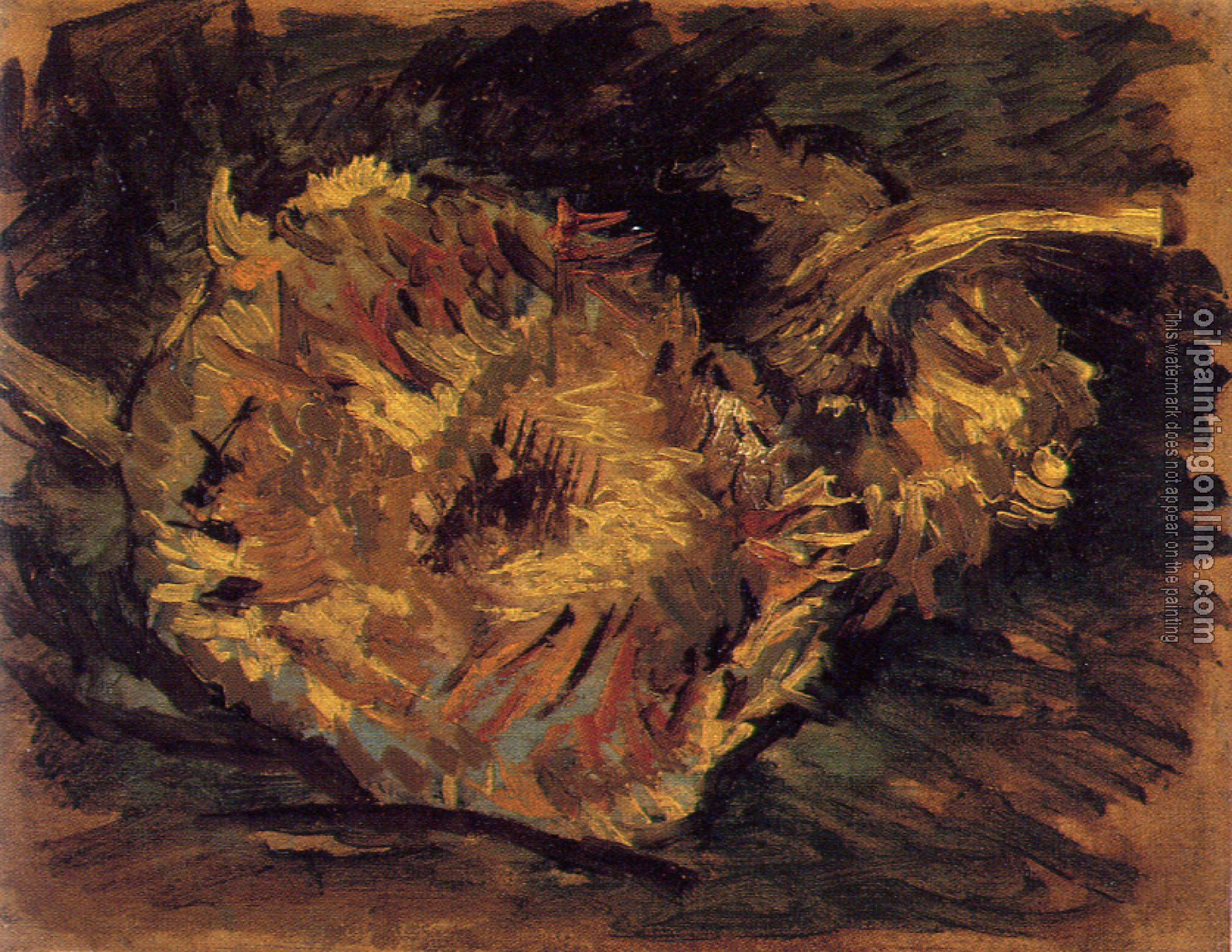 Gogh, Vincent van - Two Cut Sunflowers,One Upside Down